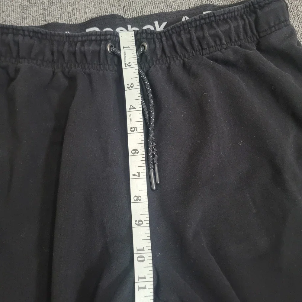 Reebok Large Jogger Pants Mens Black Tapered Bonded Zip Pocket Athletic‎